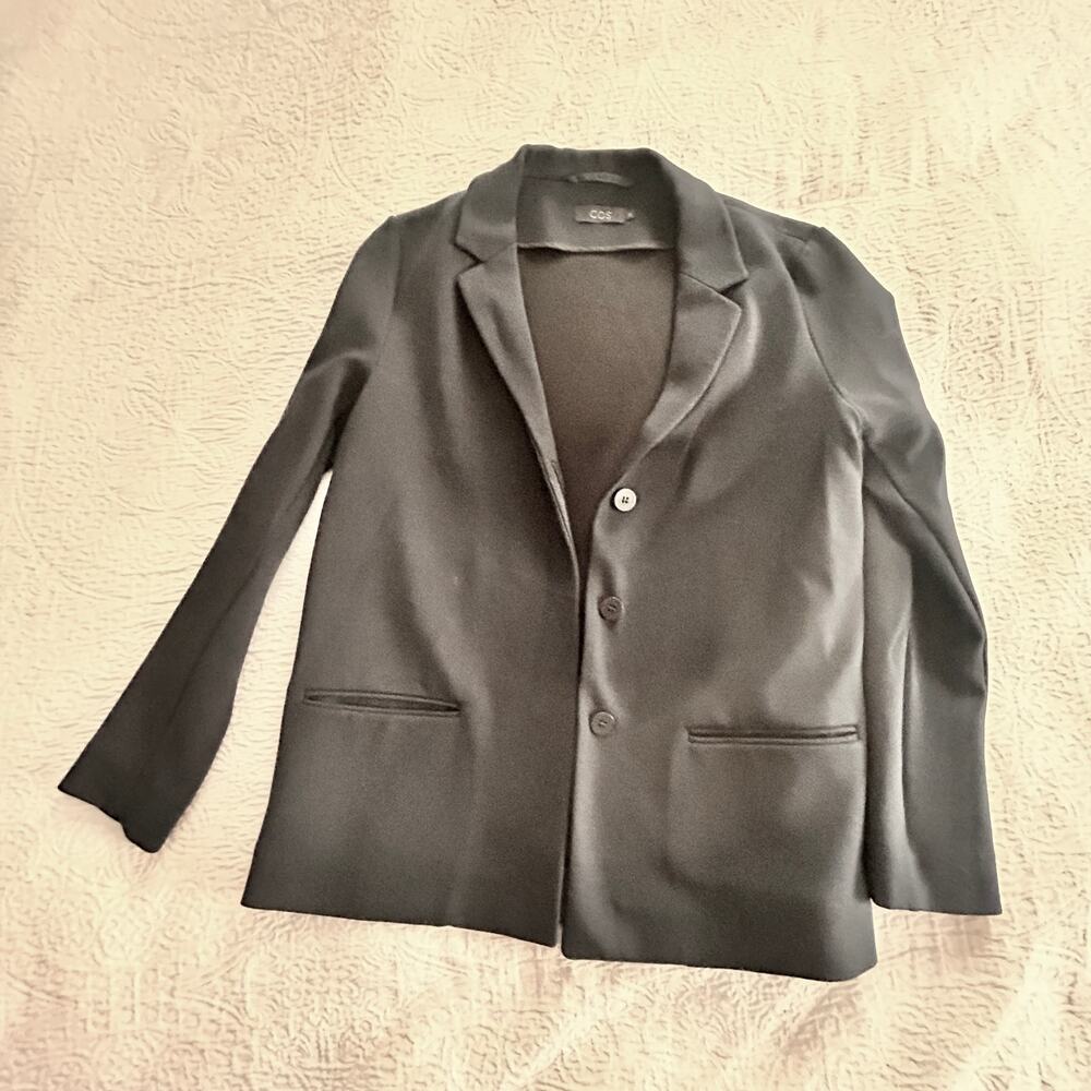 COS, Navy Blue Blazer, Jersey Ponte knit fabric size 38